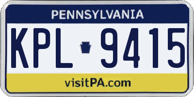 PA license plate KPL9415