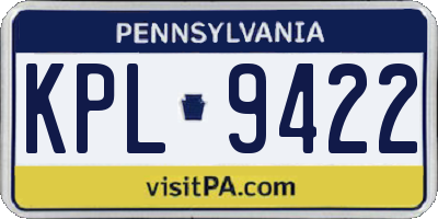PA license plate KPL9422
