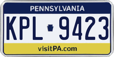 PA license plate KPL9423