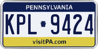 PA license plate KPL9424