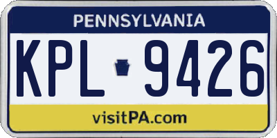 PA license plate KPL9426