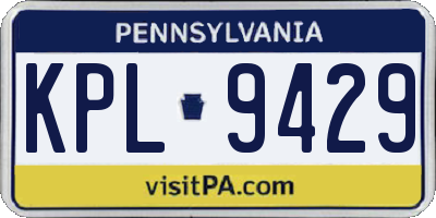 PA license plate KPL9429