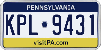 PA license plate KPL9431