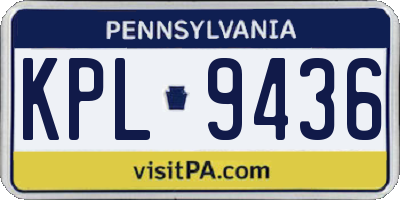 PA license plate KPL9436