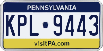 PA license plate KPL9443