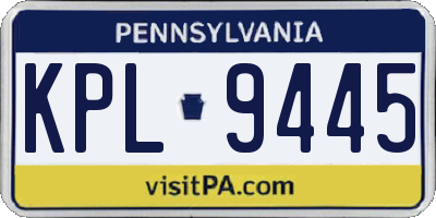 PA license plate KPL9445