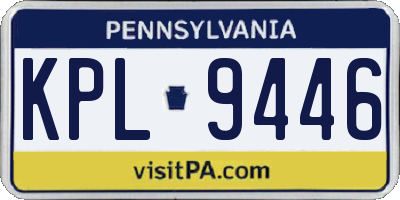 PA license plate KPL9446