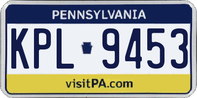 PA license plate KPL9453