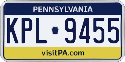 PA license plate KPL9455