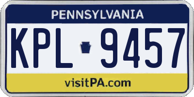 PA license plate KPL9457