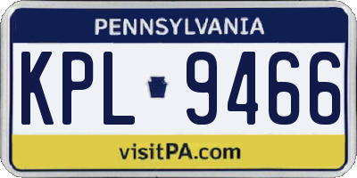 PA license plate KPL9466