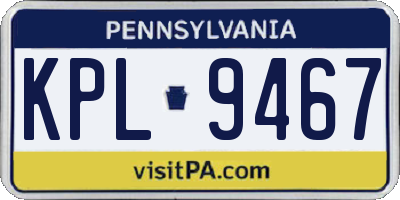 PA license plate KPL9467