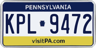 PA license plate KPL9472