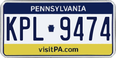 PA license plate KPL9474