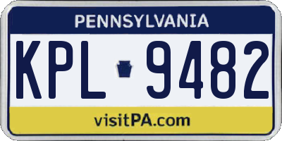 PA license plate KPL9482