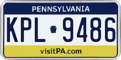 PA license plate KPL9486