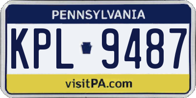 PA license plate KPL9487