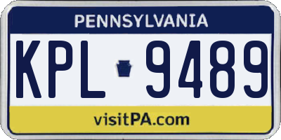 PA license plate KPL9489
