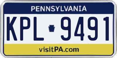 PA license plate KPL9491