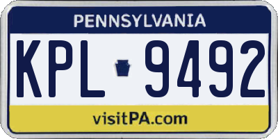 PA license plate KPL9492