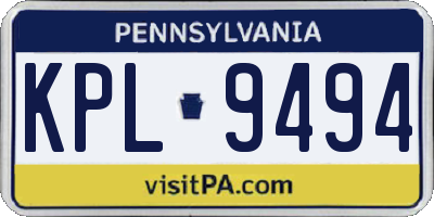PA license plate KPL9494