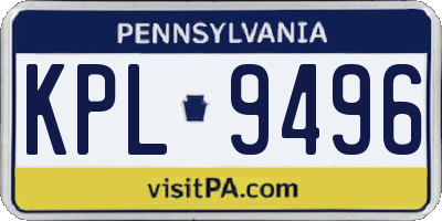 PA license plate KPL9496