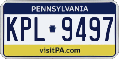 PA license plate KPL9497