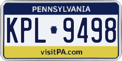 PA license plate KPL9498