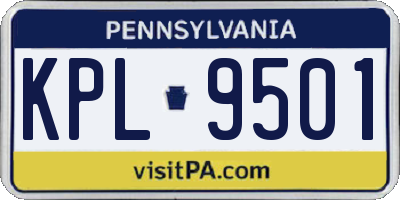 PA license plate KPL9501
