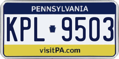 PA license plate KPL9503