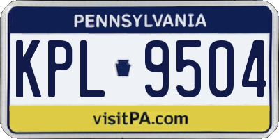 PA license plate KPL9504