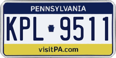 PA license plate KPL9511