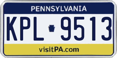 PA license plate KPL9513