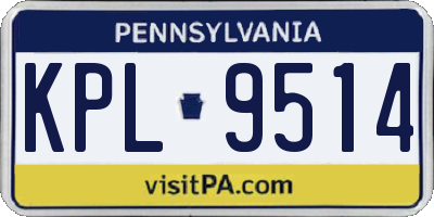 PA license plate KPL9514