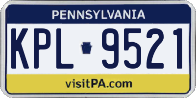 PA license plate KPL9521