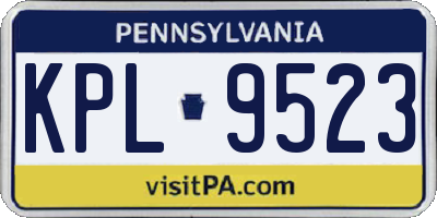 PA license plate KPL9523