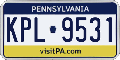 PA license plate KPL9531