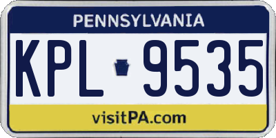 PA license plate KPL9535