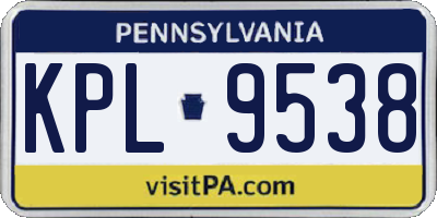 PA license plate KPL9538