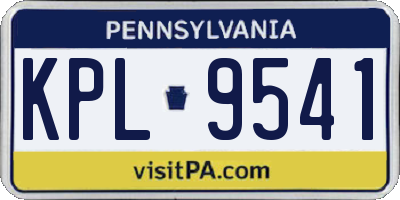 PA license plate KPL9541