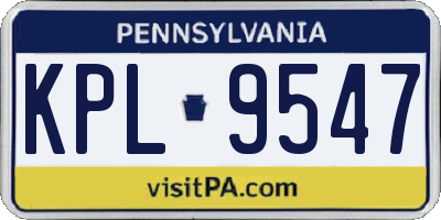 PA license plate KPL9547
