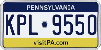 PA license plate KPL9550