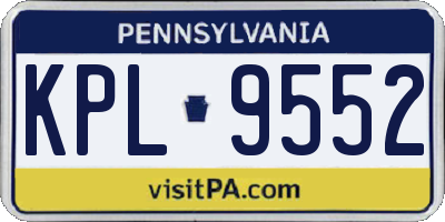 PA license plate KPL9552