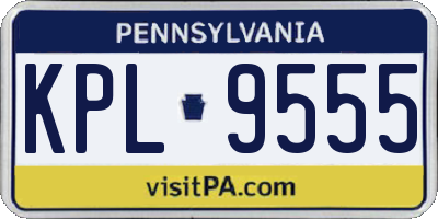 PA license plate KPL9555