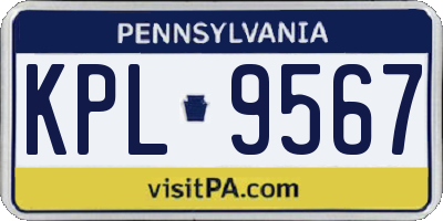 PA license plate KPL9567