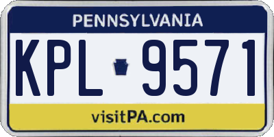 PA license plate KPL9571