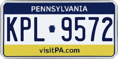 PA license plate KPL9572