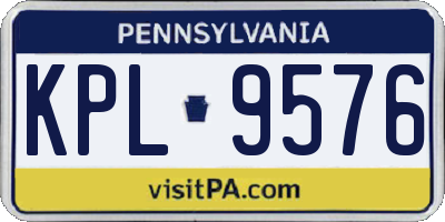 PA license plate KPL9576