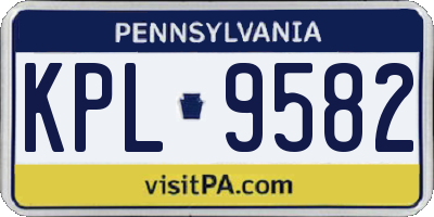 PA license plate KPL9582