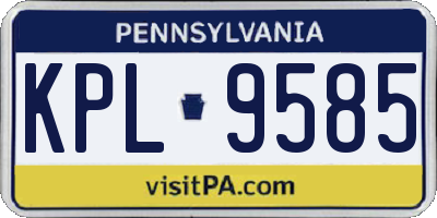 PA license plate KPL9585